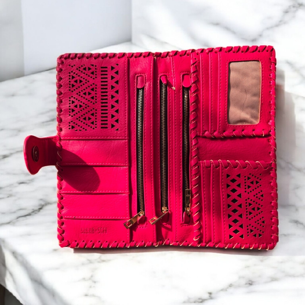 Sasha+Sofi Large Fucshia Envelope Bag 9"x5" - Picture 3 of 4